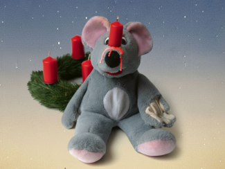 Fritz die Kirchenmaus mit Adventskranz