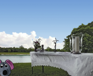 Alter beim Gottesdienst im Grünen am Emmeringer See