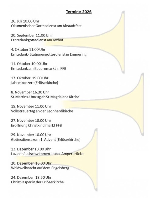 Termine 2026 2.Halbjahr