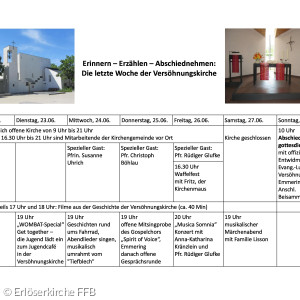 Programm Abschiedswoche Versöhnungskirche